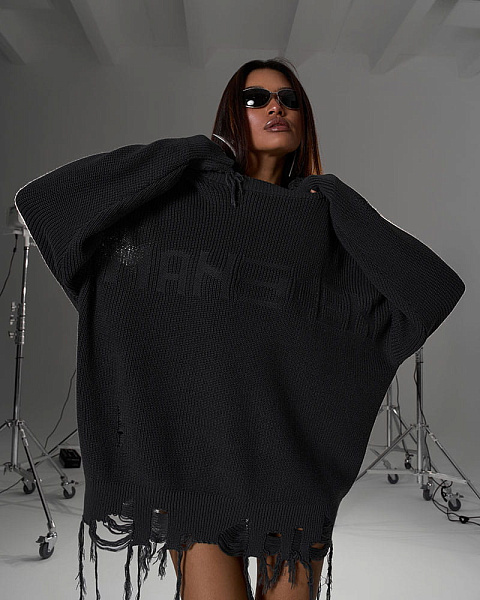 ВЯЗАНЫЙ СВИТШОТ “GRUNGE” | ГРАФИТ