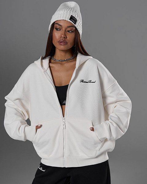 ХУДИ ZIP “QUIET WEALTH” | МОЛОЧНЫЙ